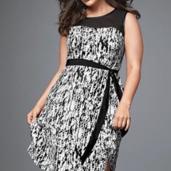 Lane Bryant Black and White Illusion Dress - Picture 2 of 8